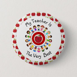 Mijn leraar is de allerbeste Button. Ronde Button 5,7 Cm