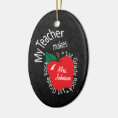 Mijn leraar maakt 1st grade Rock | Chalkboard Keramisch Ornament (Links)