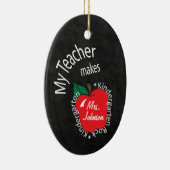 Mijn leraar Makes Kindergarten Rock | Chalkboard Keramisch Ornament (Rechts)