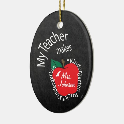 Mijn leraar Makes Kindergarten Rock | Chalkboard Keramisch Ornament (Links)