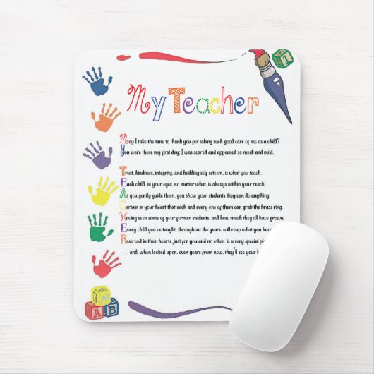 Mijn leraar Mousepad Muismat (Met muis)