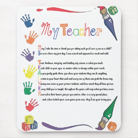 Mijn leraar Mousepad Muismat (Voorkant)