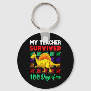 Mijn leraar overleefde 100 dagen Kind Dinosaur tot Sleutelhanger