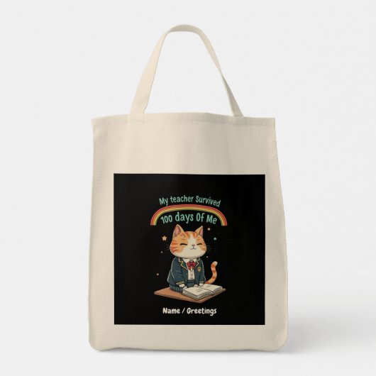 Mijn leraar overleefde 100 dagen. tote bag (Achterkant)