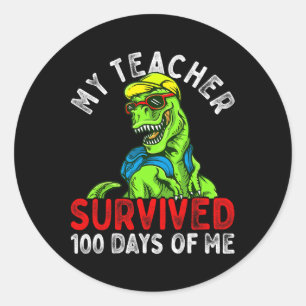 Mijn leraar overleefde 100 dagen van mij 100 dagen ronde sticker