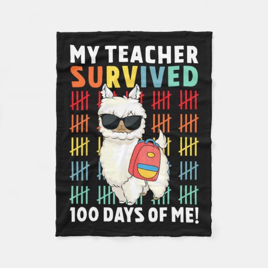 Mijn leraar overleefde 100 dagen van mij 100e dag fleece deken (Voorkant)