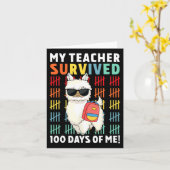 Mijn leraar overleefde 100 dagen van mij 100e dag  kaart (Gele Bloem)