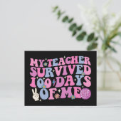 Mijn leraar overleefde 100 dagen van mij Disco Gro Briefkaart (Staand voorkant)
