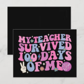Mijn leraar overleefde 100 dagen van mij Disco Gro Briefkaart (Voorkant / Achterkant)