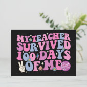 Mijn leraar overleefde 100 dagen van mij Disco Gro Kaart (Staand voorkant)