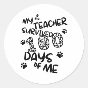 Mijn leraar overleefde 100 dagen van mij - Schatti Ronde Sticker
