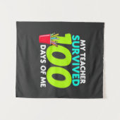 "Mijn leraar overleefde 100 dagen van mij Wandkleed (Voorkant (horizontaal))