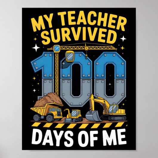Mijn leraar overleefde 100 dagen van mijn bouwmach poster (Voorkant)