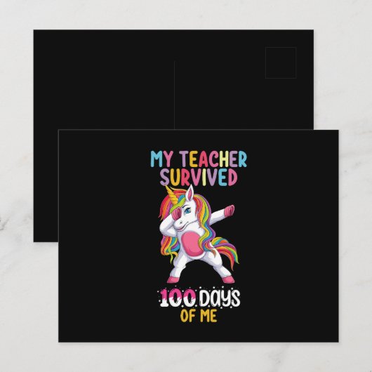 Mijn leraar overleefde 100 dagen van mijn school U Briefkaart (Voorkant / Achterkant)