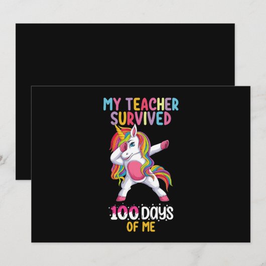 Mijn leraar overleefde 100 dagen van mijn school U Kaart (Voorkant / Achterkant)