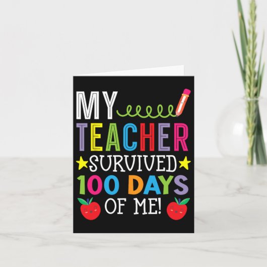 Mijn leraar overleefde 100 dagen van mijn student kaart (Voorkant)