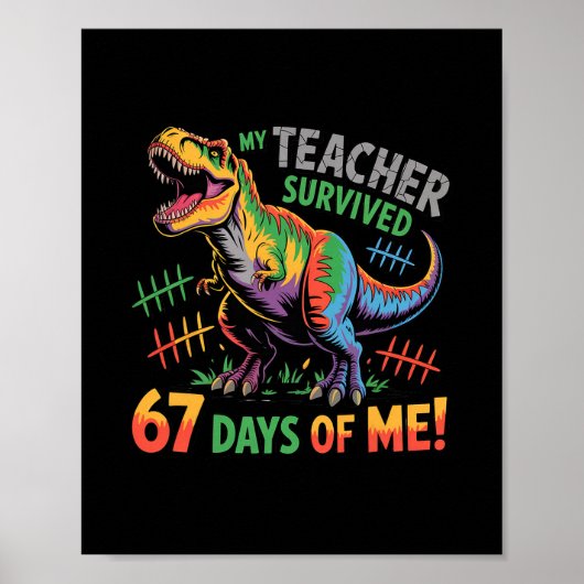 Mijn leraar overleefde 67 dagen school 67 meme din poster (Voorkant)