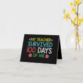 Mijn leraar overleefde de 100e dag van mijn school kaart (Gele Bloem)