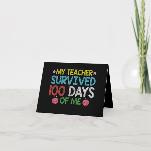 Mijn leraar overleefde de 100e dag van mijn school kaart (Voorkant)