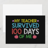 Mijn leraar overleefde de 100ste dag van mijn scho kaart (Voorkant / Achterkant)