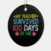 Mijn leraar overleefde de 100ste dag van mijn scho keramisch ornament (Links)