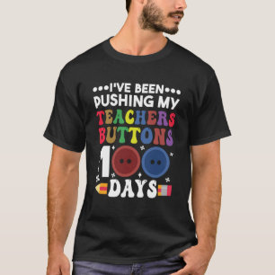 mijn leraren duwen Buttonnen 100 dagen leraar stud T-shirt