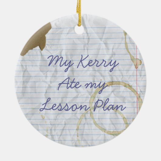 Mijn lerarenplan keramisch ornament (Achterkant)