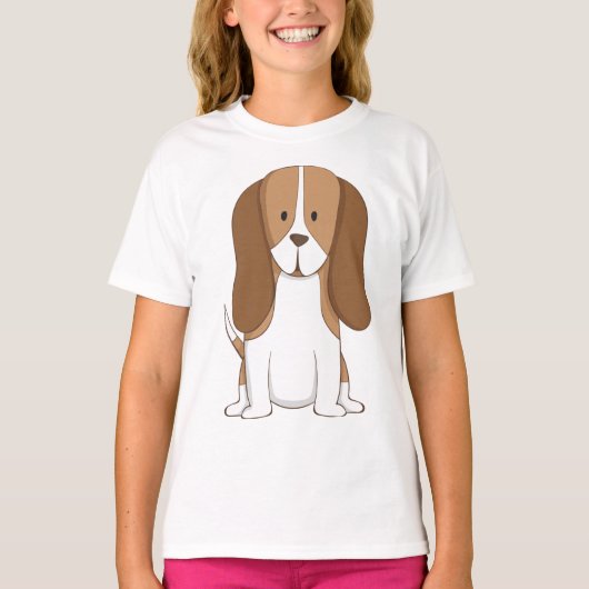 Mijn Leuke Bruine en Witte Puppy T-shirt (Voorkant)