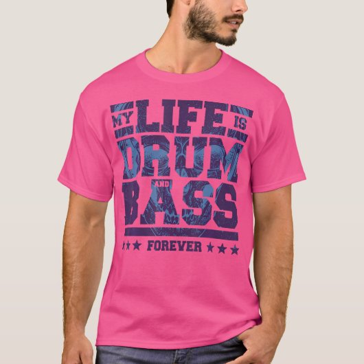 Mijn leven bestaat uit drum en bas t-shirt (Voorkant)