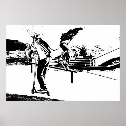 Mijn leven bestaat uit skateboarden en scoren poster (Voorkant)