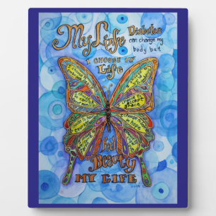 Mijn leven Diabetes Butterfly Art Poem Gift Plaque Fotoplaat