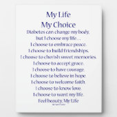 Mijn leven Diabetes Inspirerend gedicht Plaque Fotoplaat (Voorkant)