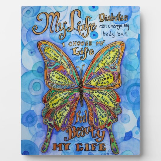 Mijn leven Diabetes Inspirerend gedicht Plaque Fotoplaat (Voorkant)