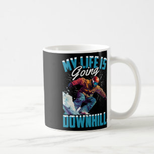 Mijn leven gaat bergafwaarts - Snowboard 1 Koffiemok
