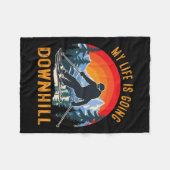 Mijn leven gaat bergafwaarts Winter Snowboarding S Fleece Deken (Voorkant (Horizontaal))