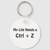 Mijn leven heeft een Ctrl + Z nodig Sleutelhanger (Achterkant)