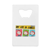 Mijn leven in strips creditkaart flessenopener (Achterkant)