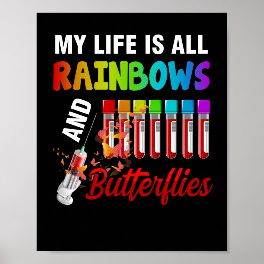 Mijn leven is allemaal regenboog en vlinders flebo poster (Voorkant)