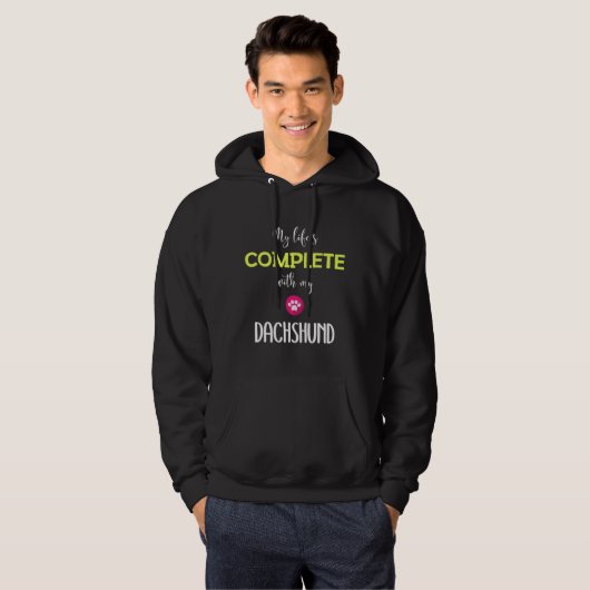 Mijn leven is compleet met mijn Dachshund-ID. Hoodie (Voorkant volledig)