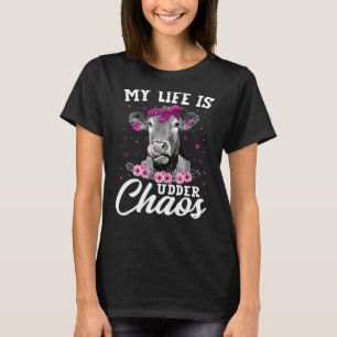 Mijn leven is de Koe van de Udder Chaos die hem he T-shirt