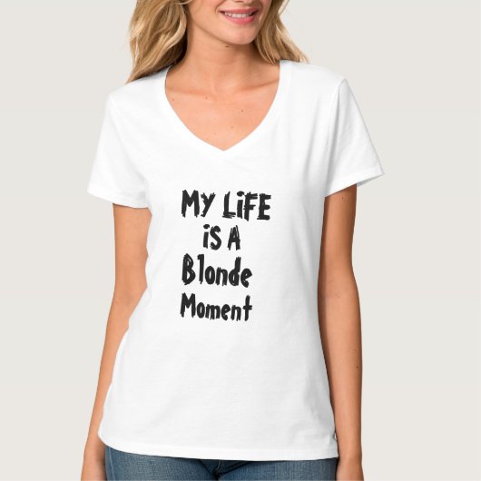 mijn leven is een blond moment grappig t-shirt ont (Voorkant)