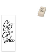 Mijn leven is een Cat Video Slinky Lettering Rubberstempel (Gestempeld)