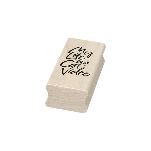 Mijn leven is een Cat Video Slinky Lettering Rubberstempel (Stempel)