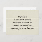 Mijn leven is een constante strijd tegen de badkam briefkaart (Voorkant / Achterkant)