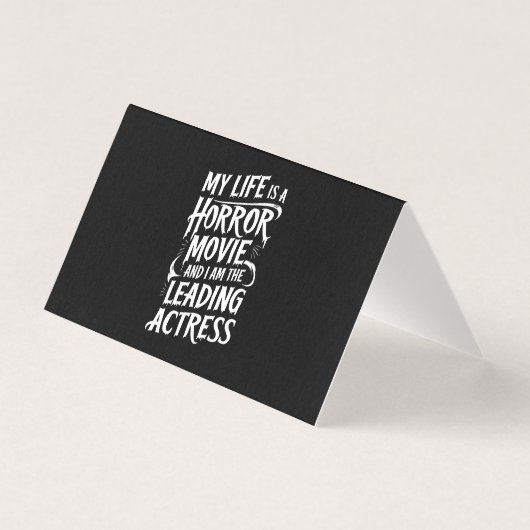 Mijn leven is een horrorfilm - Grappige Halloween Kaart (Voorkant)