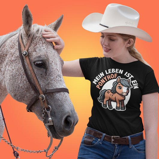 Mijn leven is een Pony Boerderij Grappige Duitse e T-shirt
