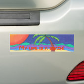 Mijn leven is een strand! Bumpersticker (Op auto)