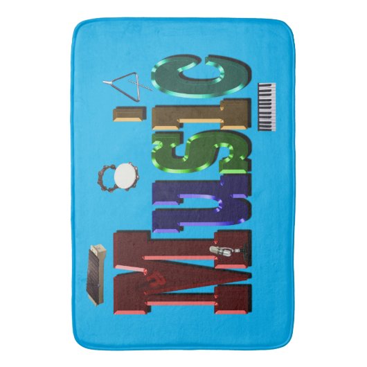 Mijn leven is muziek, memory foam badmat (Voorkant Verticaal)