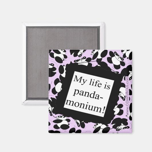 Mijn leven is panda-monium magneet (Voorkant / Achterkant)