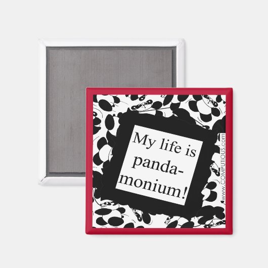 Mijn leven is panda-monium magneet (Voorkant / Achterkant)